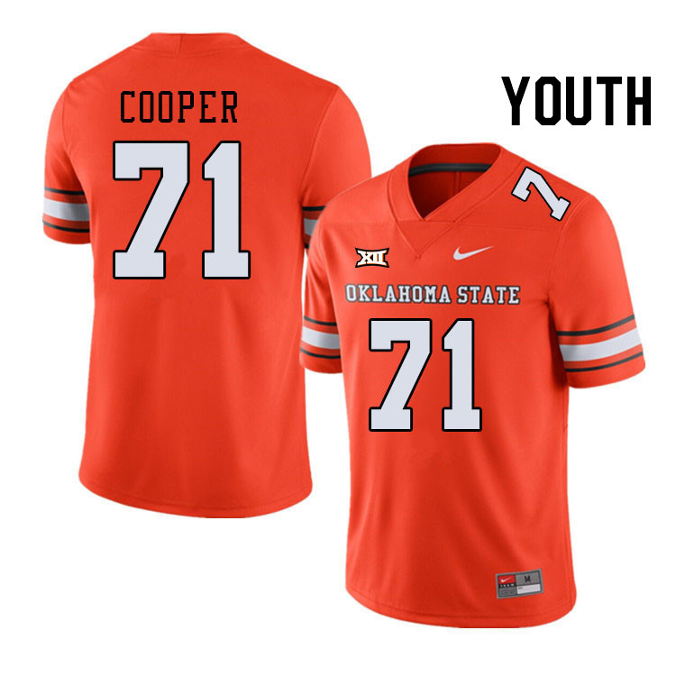 Youth #71 Dalton Cooper Oklahoma State Cowboys College Football Jerseys Stitched-Alternate Orange - Click Image to Close